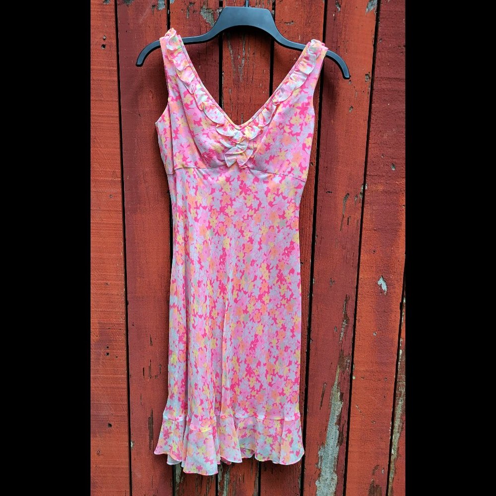 Maggy London 2 Petite Floral Dress Silk